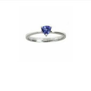Trillion Cut Tanzanite Sterling Silver Ring